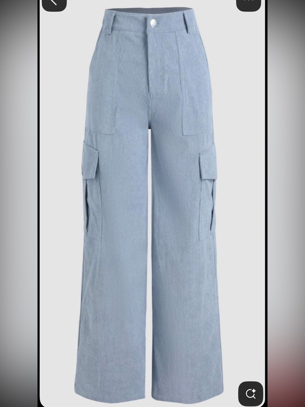 Cider wide-leg corduroy cargo pants featuring a distinct ribbed texture Lg